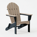 Adirondack Gartenstuhl 82 x 78 x 98 cm Kunststoff Metall Taupe Anthrazit mit hoher Rückenlehne