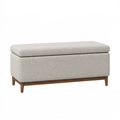 Stauraumhocker 120 x 45 x 48 cm Beige Stoff Holzgestell Sitzbank mit Stauraum