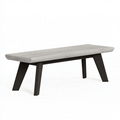 Sitzbank 140 x 35 x 45 cm aus Holz in Hellgrau und Dunkelbraun im modernen Stil