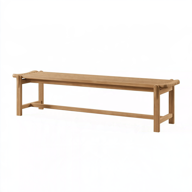 Sitzbank 180 cm aus Holz in Hellbraun - skandinavischer Stil