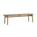 Sitzbank 180 x 40 x 45 cm aus Holz in Natur mit Lattenfläche im skandinavischen Stil