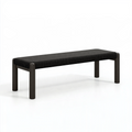 Sitzbank 120 x 40 x 45 cm aus Holz und Kordel Schwarz - Moderne geflochtene Sitzbank