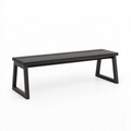 Gartenbank 150 cm Schwarz Holz mit Lamellensitz Modern