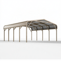 Carport 600 x 300 x 280 cm aus Stahl mit Kunststoffdach in Beige für Fahrzeuge