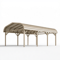 Carport 500 x 300 x 270 cm Stahl Beige - Überdachter Stellplatz mit Bogendach