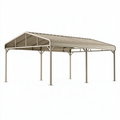 Carport 600 x 300 x 270 cm aus Stahl in Beige mit Satteldach für Außenbereiche